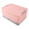 Caja De Almacenamiento Plegable Para Casa Oficina Multiusos Rosa 47x34x23cm