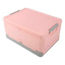 Caja De Almacenamiento Plegable Para Casa Oficina Multiusos Rosa 47x34x23cm
