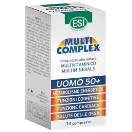 ESI - Multicomplex Uomo 50+, Integratore Alimentare Multivitaminico Multiminerali, Contribuisce al Funzionamento del Sistema Immunitario, Contrasta la Stanchezza, Senza Glutine, 30 Compresse