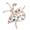 Wendalern Ballet Dancer Brooch Pin Sparkly Rhinestone Dancing Girl Safety