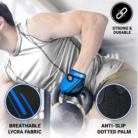 Stealth Sports Fitness-Handschuhe, Gewichtheber-Handschuhe für Damen und Herren, rutschfeste Fitness-Handschuhe, Gepolsterte Trainingshandschuhe, Radfahren, Sporthandschuhe,PX3(Blau,L)