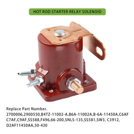 RAJBMT 12V Heavy Duty SW3 Hot Rod Starter Solenoid SS581T/ ALL76203 - Compatible with Ford 2000 3000 4000 1956-up Bronco/Mercu-ry Evinrude Johnson Outboard/Tractor - Replaces B6AZ-11450-A C6AF F496
