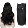 35 cm-55cm Clip-In Hair Extensions, 100 % Remy Real Human