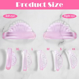 Lusofie 10 pcs 5 Sizes Lash Lift Pads Self-Adhesive Pink No Glue Lash Lift RodsSilicon Soft Eyelash Lift Pads for Shield DIY Use At Home or Salon With Storage Box