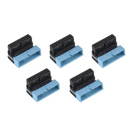 5PCS USB 3.0 19-Pin Motherboard Connector Internal Header, Male to Female Extension Adapter Down Angled 90 Degree for Motherboard Mainboard, Multi-Layer Circuit Board Connection.