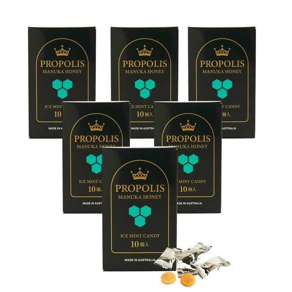 Chalmers Dale Propolis Candy, Manuka Honey & Peppermint Oil Blended Throat Candy, Throat Candy, Mussel (10 Capsules), Set of 6