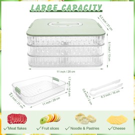 Windspeed Deli Meat Container for Fridge, 3 Layer Bacon Storage Container for Fridge Ham and Deli Meat and Cheese Containers Bacon Storage Container with Tongs