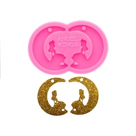 Super Glossy Moon Fairy Style Silicone Mold Women Girl DIY Earring Necklace Keychain Pendant Molds Epoxy Resin Craft Silicone Molds Clay Mould