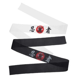 WHAMVOX 2pcs Hood Headband Headbands Samurai Costume Japanese Costume Sushi Accessories Party Favors Polyester