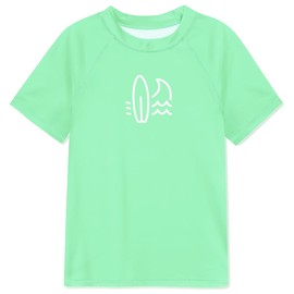 BesserBay Big Boys Mint Green UV Protection Rash Guard Shirt Lightweight Short Raglan Fishing Water Shirt 11-12 Years
