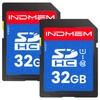 INDMEM SD Card 32GB 2 Pack SDHC Memory Card UHS-I