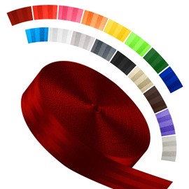 WEBSUKA Polyester Webbing Strap 16+Colors – 1"&1.5"&1.9" – 16.5 25 33 55 Yards Heavy Duty Webbing Roll, Flat Webbing Strap for Indoor&Outdoor Gear, Climbing, DIY Crafting, Repairing 1.9" 16.5yards