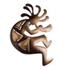 NOVICA Painted Brown Kokopelli Flute Player Iron Cutout Wall Mural,