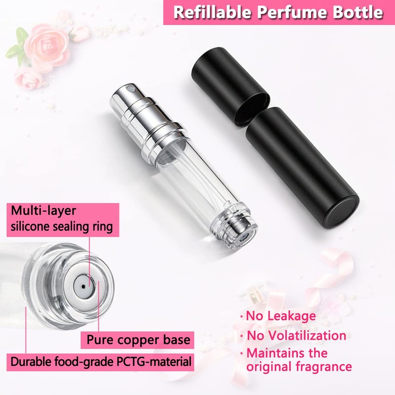 ANTOKX Travel Perfume Bottle Refillable Atomizer - 2-Pack 5ML Perfume