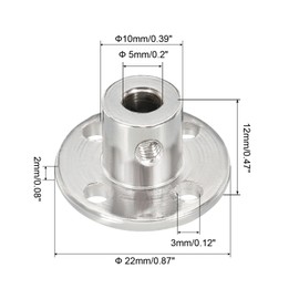 sourcing map 5mm Inner Dia H12 x D10 Rigid Flange Coupling Motor Guide Shaft Coupler Motor Connector for DIY Parts