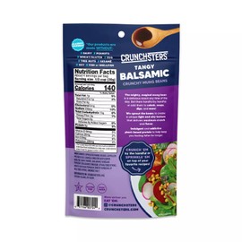 Crunchsters Crunchy Mung Beans Snack, Tangy Balsamic, 4oz. Bags, 6-Pack