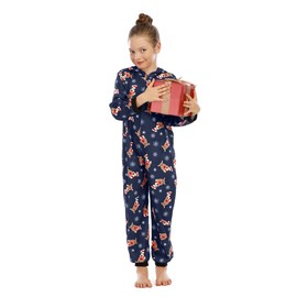 Adisputent - Conjunto de pijama de Navidad a juego divertido para parejas y día festivo, lindo conjunto de ropa de dormir de Navidad, Reno azul marino de Navidad, 5 Años