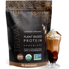 Truvani Truvani Vegan Pea Protein Powder | Chocolate | 20g Organic Plant Based Protein | 18 Servings | Keto | Gluten & Dairy Free | Low Carb | No Added Sugar