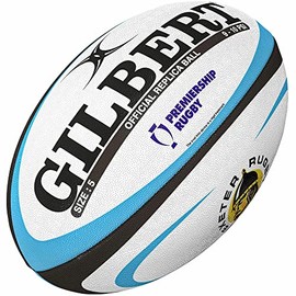 Gilbert Exeter Rugby chiefs replica rugby ball size 5 [white/sky]