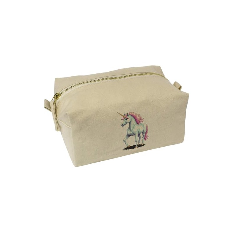 'Pink Mane Unicorn' Canvas Wash Bag/Makeup Case (CS00040393)