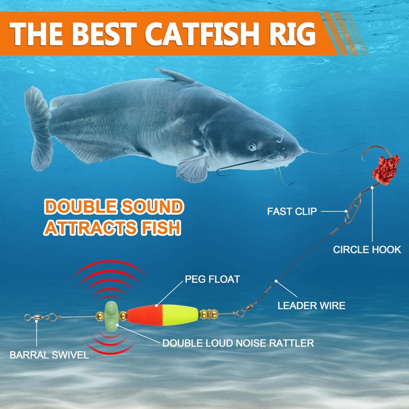 Catfish Float Rigs Santee Rig Catfishing Tackle Floats with Rattles