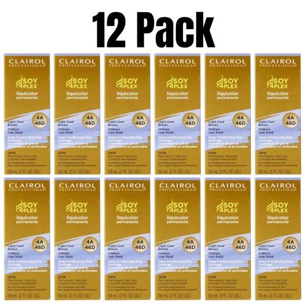 Clairol SOY4PLEX Liquicolor 4A 46D Light Cool Brown Bulk Lot