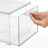 mDesign Plastic Stackable Bathroom Storage with Pull Out Bin Organizer
