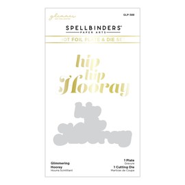 Spellbinders Glimmering Hooray Hot Foil Plate & Die Set from The It’s My Party Too Collection, Metal, ONE
