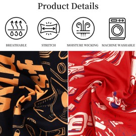 YARIEW Western Bandanas for Women 6 Pack 22"x22" Cotton Bandana Red Black White Bandana for Cowgirl Outfits Western Accessories for Women and Men Party Costume Handkerchief Sports