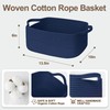 WILLITAT Cute Blue Woven Basket, Empty Gift Basket for Christmas,