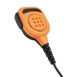 HELETUL Uv9r Pro Ptt Remote Mic Waterproof Shoulder Mic Speaker Microphone Lapel Mic Handheld Mic Hand Mic with 3.5 Audio for baofeng uv-9r uv 9r uv-9r Walkie Talkie 2-Way Radio (Orange)