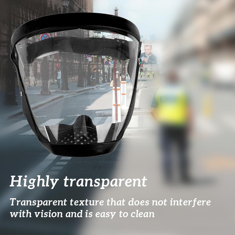 Bojueshaw Anti-Fog Full Face Shield with Adjustable Strap,Reusable HD Clear