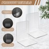 NIZEAMI 8 Pcs Clear Acrylic Bookends Non-Slip Book Ends for