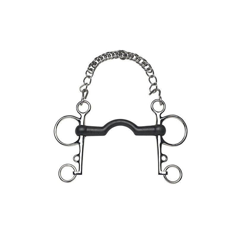 Feeling Unisex's 604631 Rubber Port Pelham Bit, Multi-Coloured, 135 mm