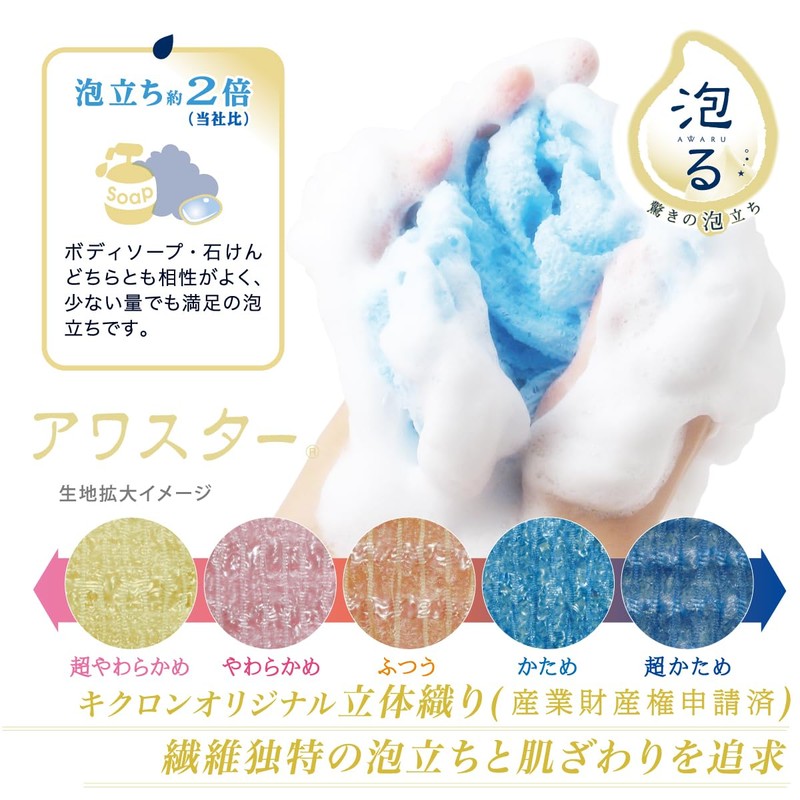 Kikuron Body Towel, Regular, Blue, 11.0 x 39.4 inches (28