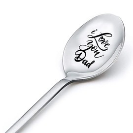 Dad Gifts Spoons for Men Father Day Gifts for Dads Gifts from Daughter Son Daddy Birthday Gifts for Fathers I Love You Dad Spoon Engraved Coffee Tea Lovers Gift