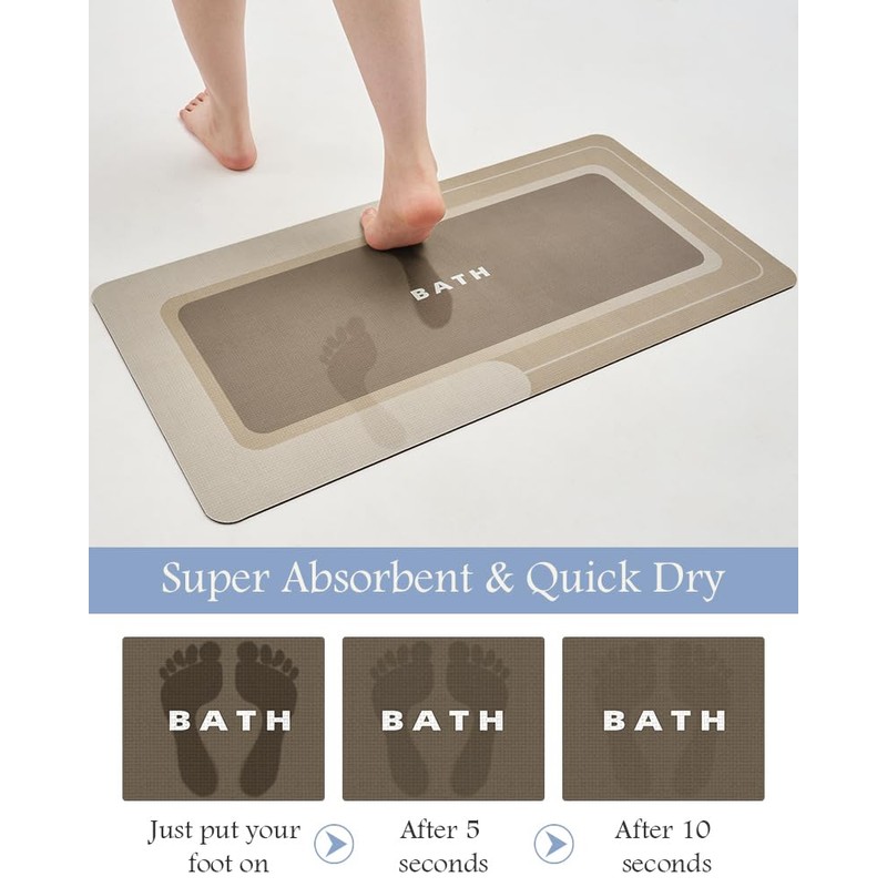 MontVoo-Bath Mat Rug Long Non Slip Super Absorbent Bathroom Runner
