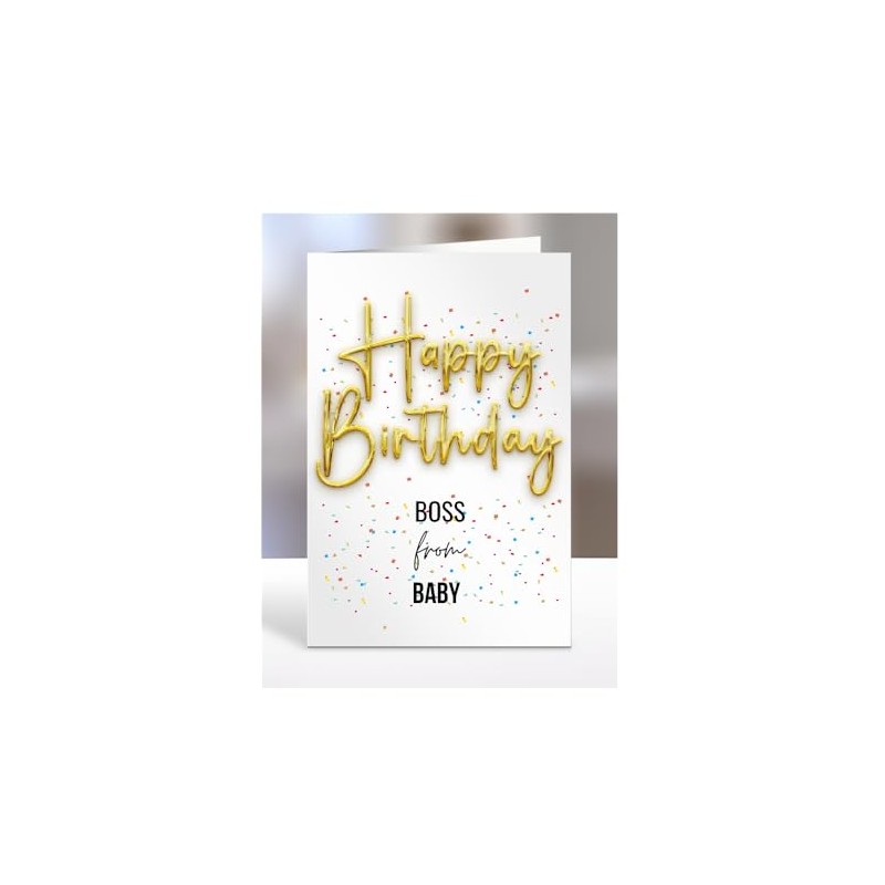 Happy Birthday Boss from baby card, present, gifts for men,