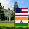 India USA Friendship Garden Flag12x18 in Burlap Indians America US