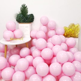 MOXMAY 100pcs 10" Party Decoration Pastel color Balloons Macaron Candy Colored Latex Balloons for Birthday Wedding Engagement Anniversary Christmas Festival-Macaron Dark Pink
