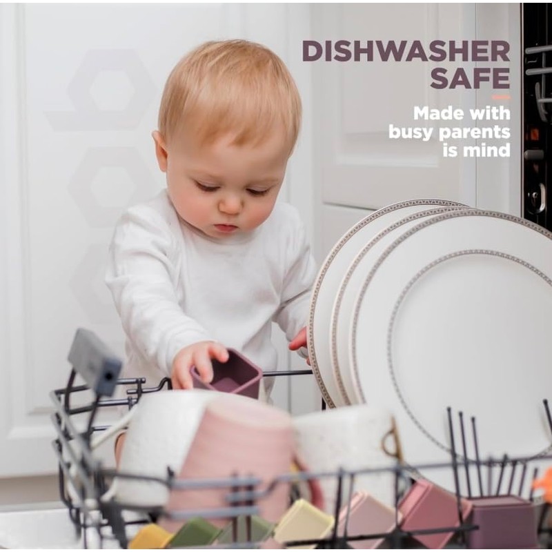 Kinderoo Silicone Stacking Nesting Cups, Square