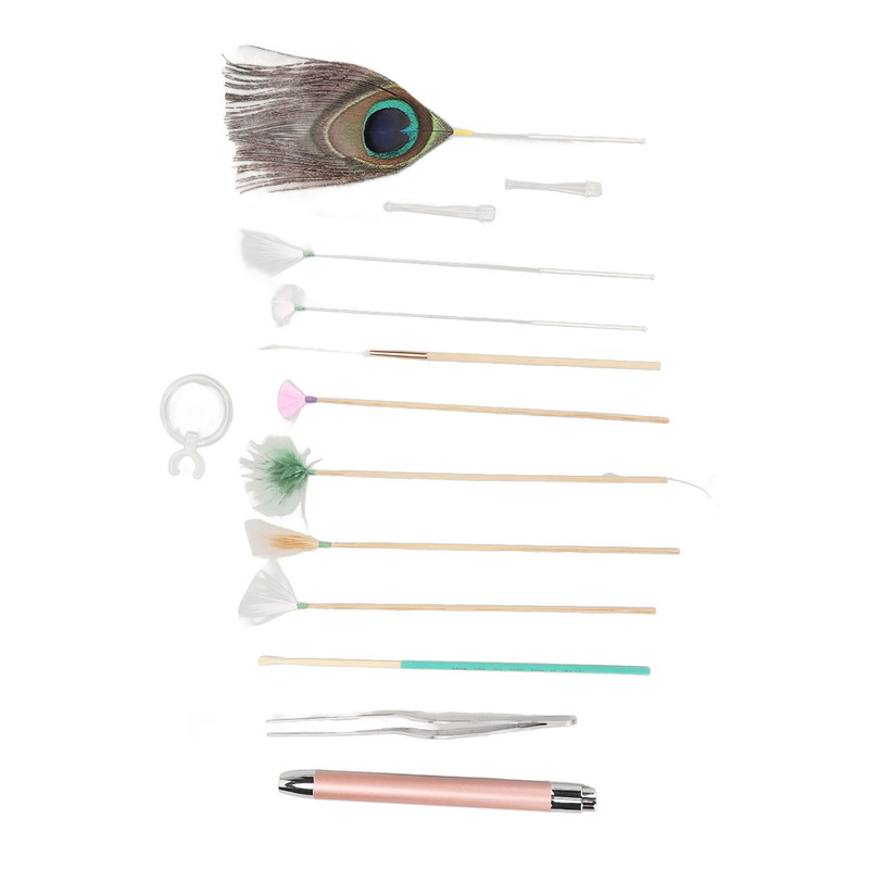 Earwax Remover Massage Set 8 Feather Stick Relieve Fatigue Professional