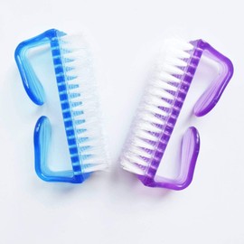 Leline's Nail Brush, 2 Pieces Handle Grip Nail Cleaner Brush, Soft Kids Nail Brush, Purple and Blue