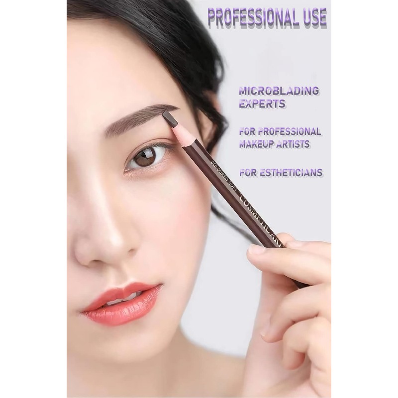 Sumeitang 12 Pcs Light Brown Eyebrow Pencil Set, Pull Cord
