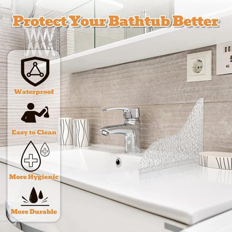 HYSSBR 2Pcs Thickened Shower Splash Guard Durable Bathtub Corner Splash