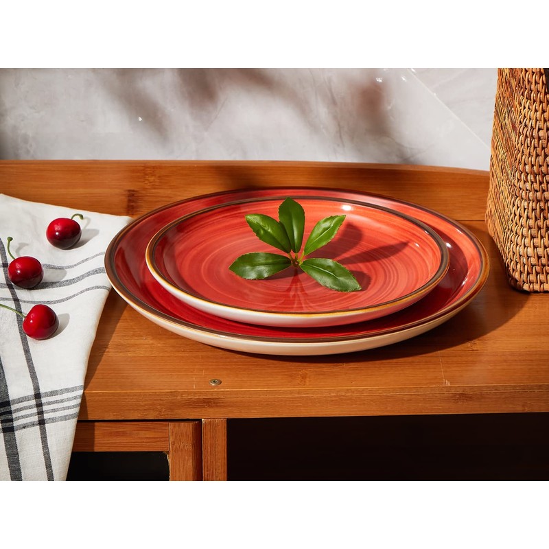 ONEMORE Porcelain Dinner Plates 8.5 inch Dessert Salad Plates Ceramic