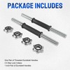 Threaded Dumbbell Rubber/Chrome Handles, Adjustable Dumbbell Bar Handles for Gym