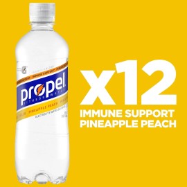 Propel (12 Pack) Propel Immune Support Pineapple Peach Sports Water, No Sugar, 16.9 Oz1