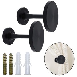 Paquete de 2 alzapaños para cortinas, aleación de zinc, para montaje en la pared con tornillos, soportes decorativos para cortinas elegantes y ganchos negros para oficina en casa