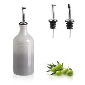 Sweejar - Botella dispensadora de aceite de oliva de cerámica, opaca, protege el aceite para reducir la oxidación, adecuada para almacenamiento de vinagre, jarabes de café y otros líquidos, paquete de